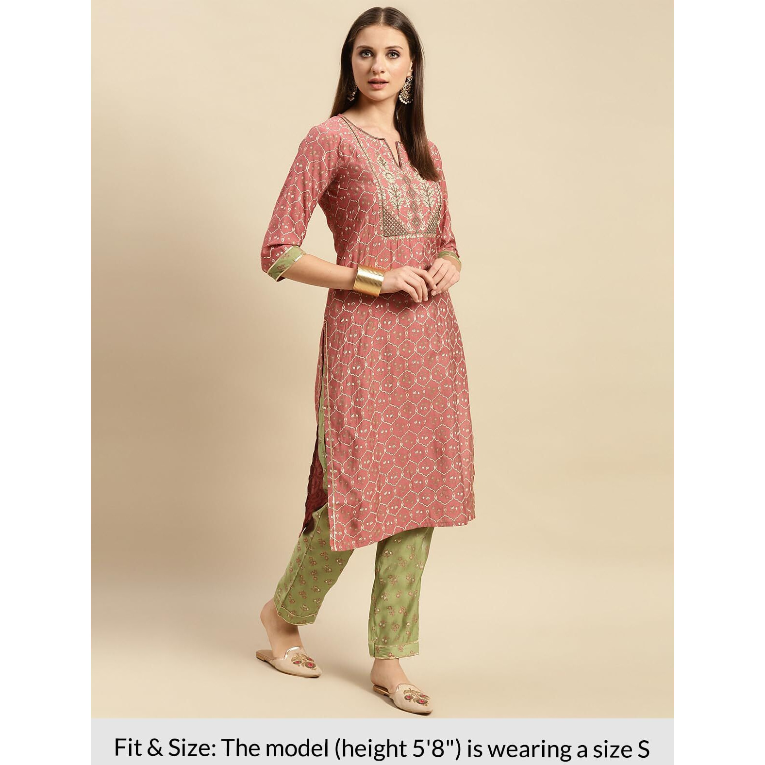 Rangita Peach Viscose Embroidered Straight Kurta With Pant | Kurta Set For Women_2Xl