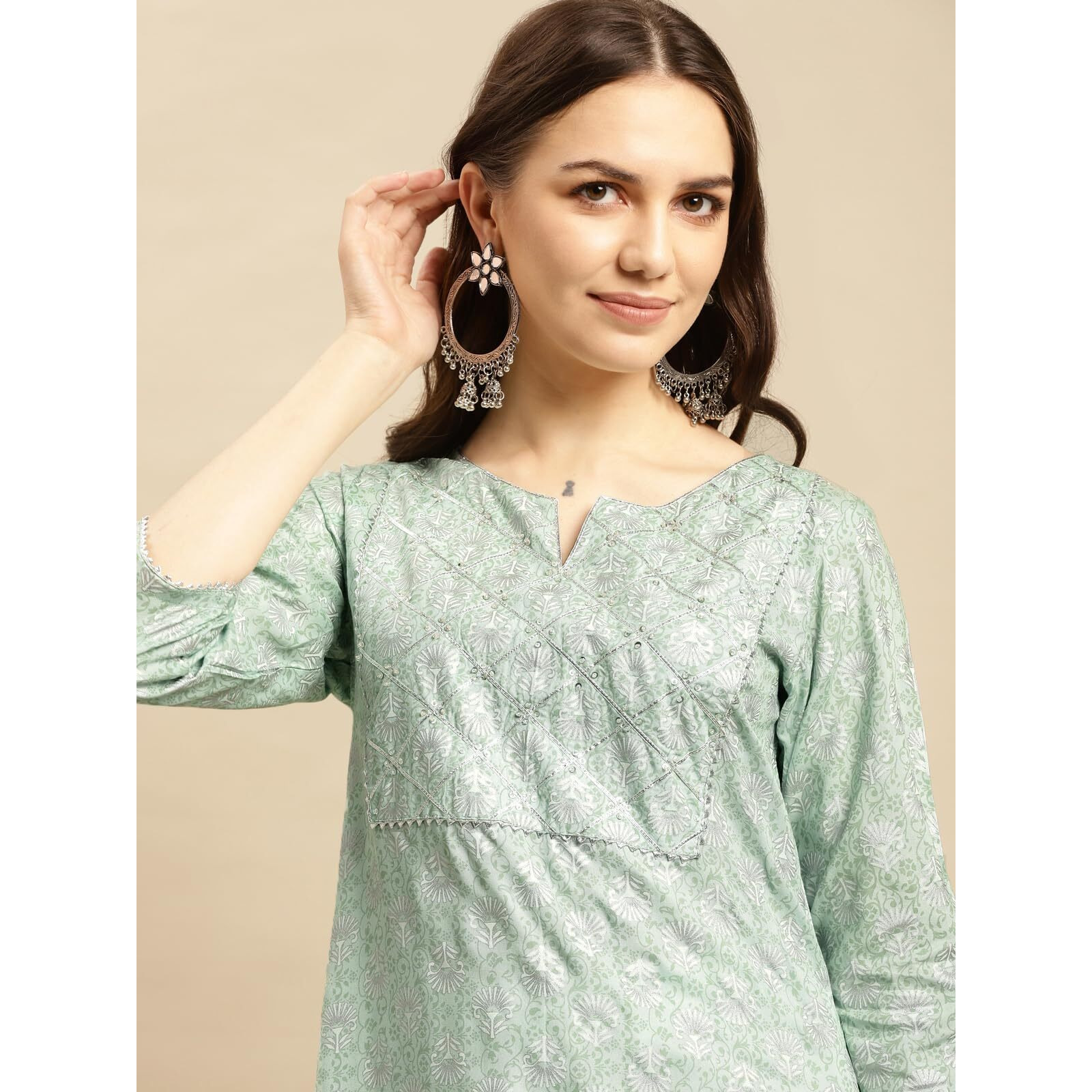 Rangita Mint Green Rayon Calf Length Embellished Straight Kurti For Women | Kurta For Women_2Xl