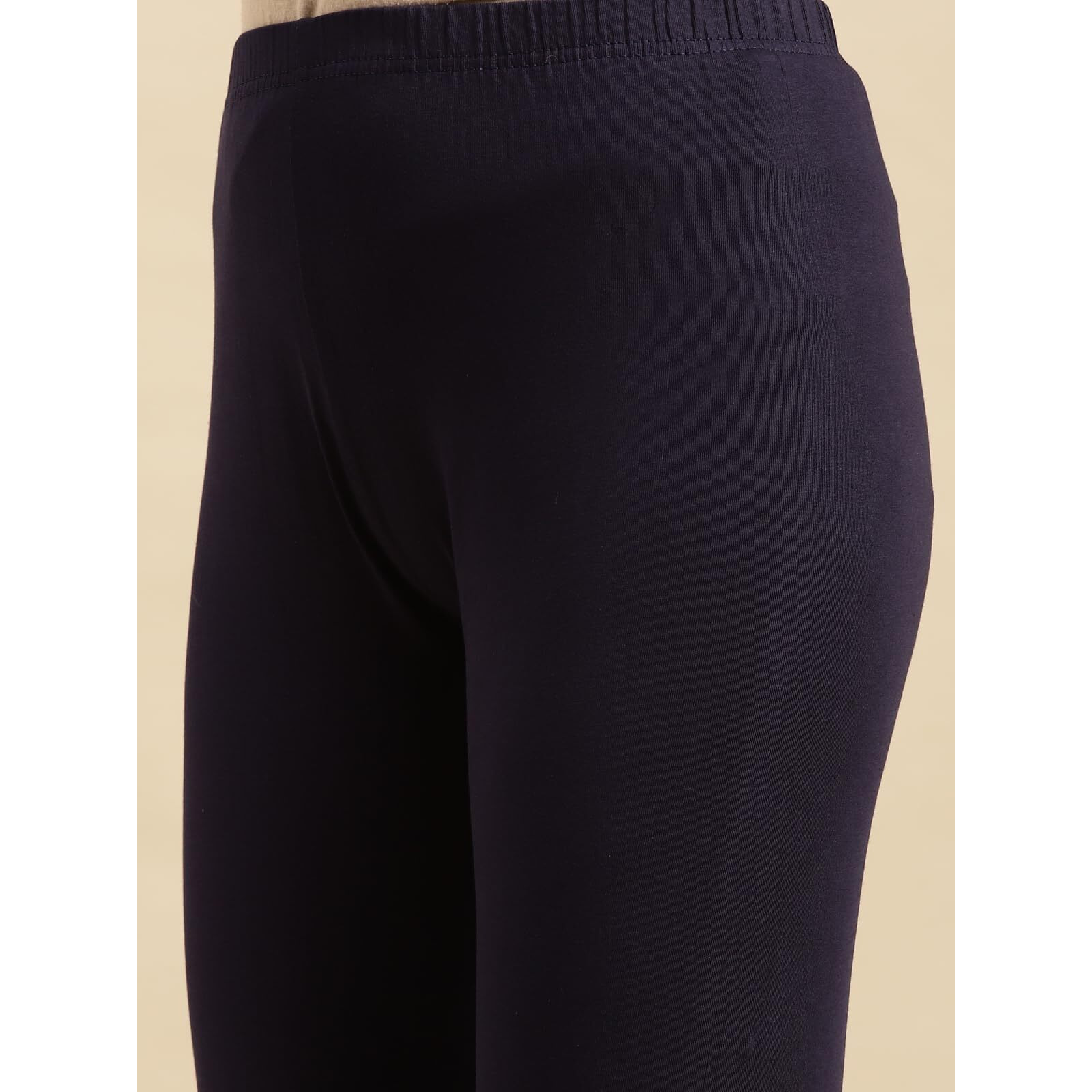 Rangita Women Cotton Navy Blue Solid Full Length Churidar, M