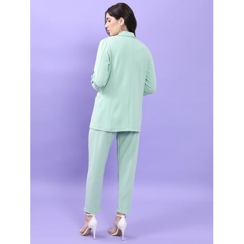 Ketch Cotton Blend Women Party Fit Green Co-Ord Set Maxi Dress (Khce000085