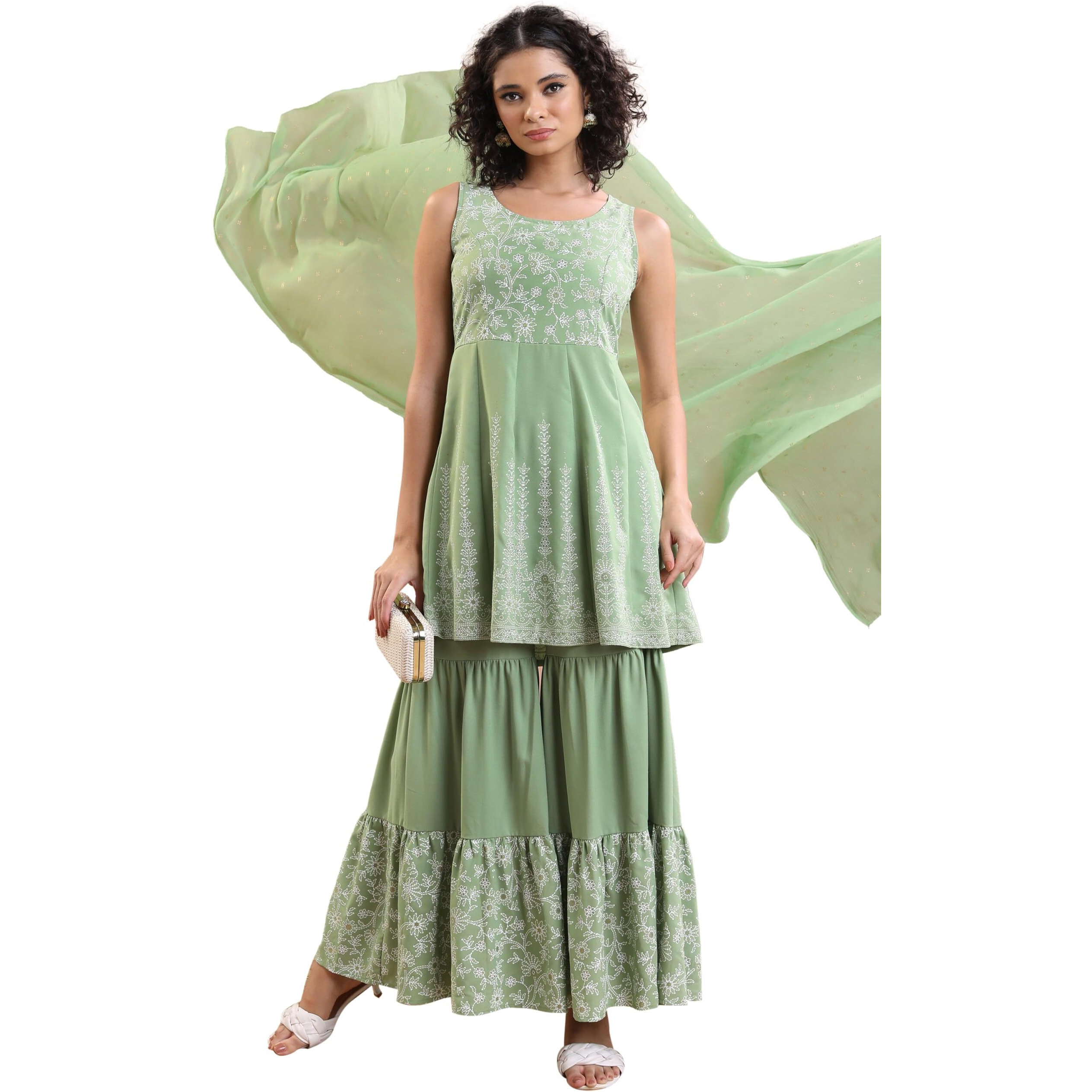 Ketch Women's Cotton Blend Regular Dress Shirt (Khk3000903_Green