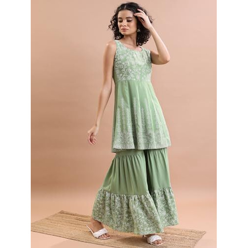 Ketch Women's Cotton Blend Regular Dress Shirt (Khk3000903_Green