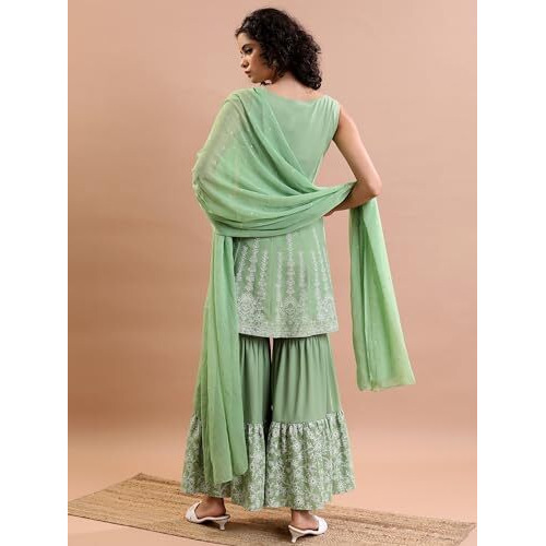 Ketch Women's Cotton Blend Regular Dress Shirt (Khk3000903_Green