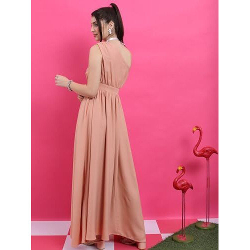 Ketch Women's Polyester Maxi Dress (Khj6000448_Pink
