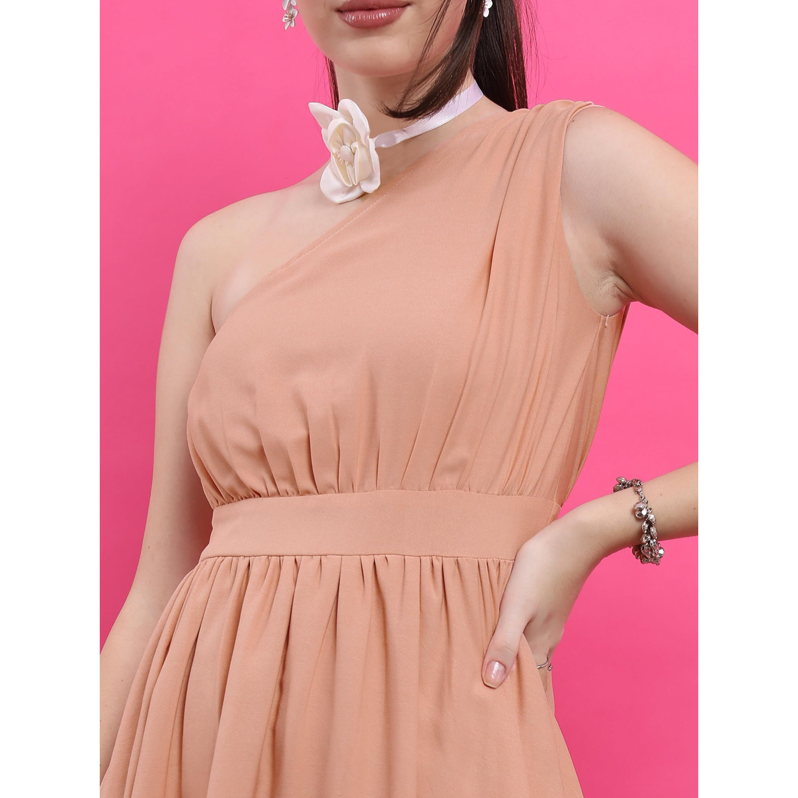 Ketch Women's Polyester Maxi Dress (Khj6000448_Pink