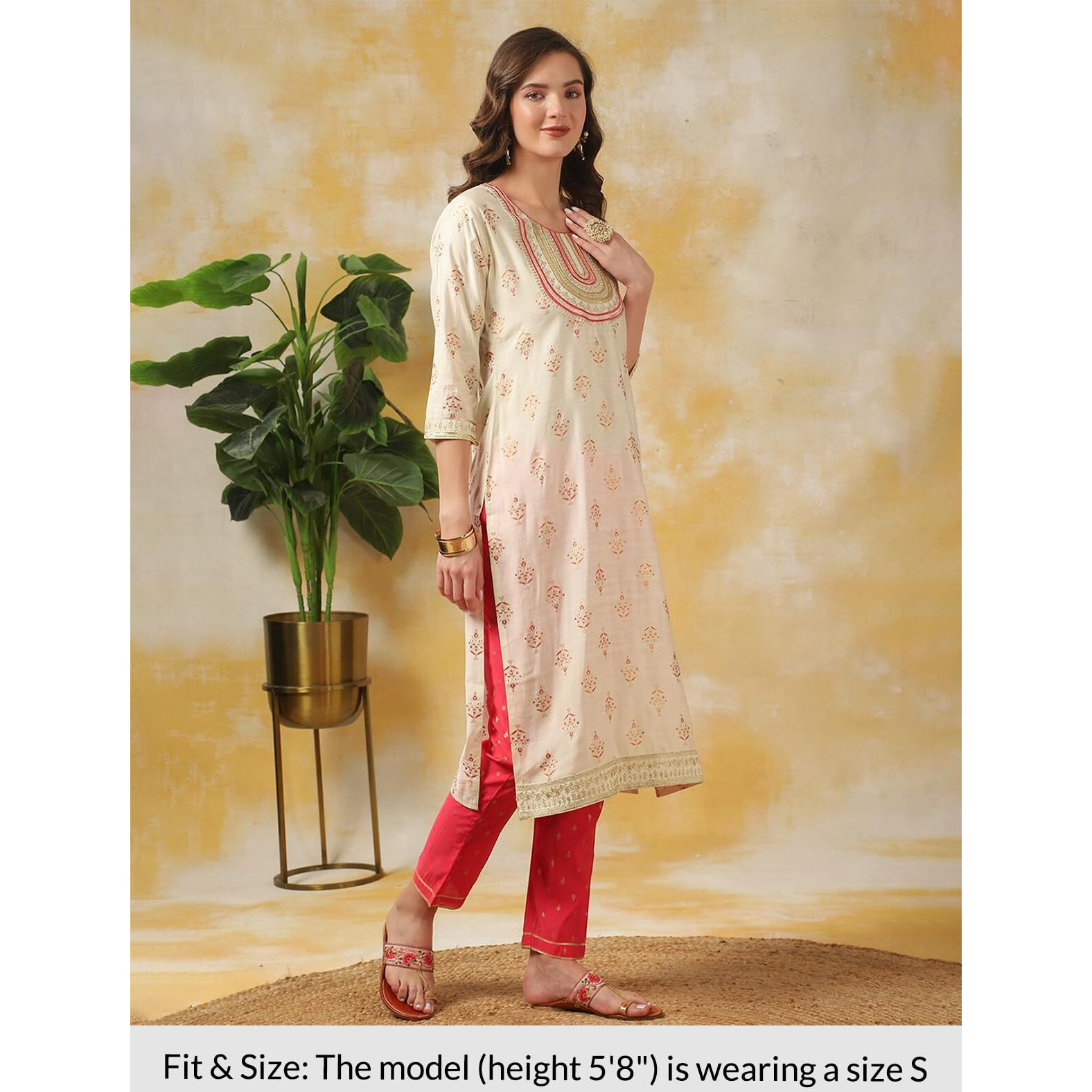 Rangita Off White Rayon Embroidered Straight Kurta With Pant | Kurta Set For Women_L