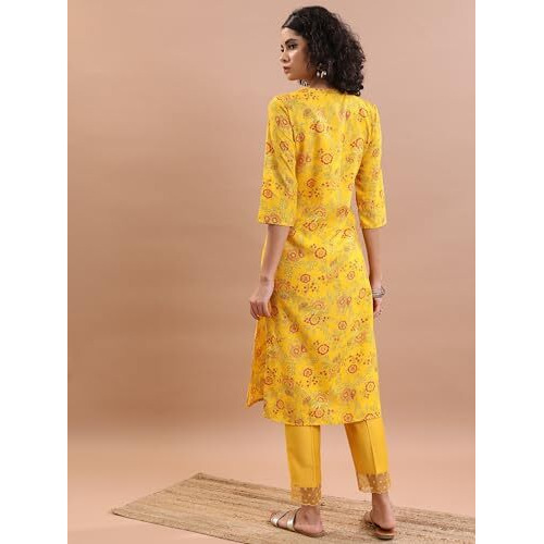 Ketch Women's Cotton Blend Regular Dress Shirt (Khku000349_Yellow