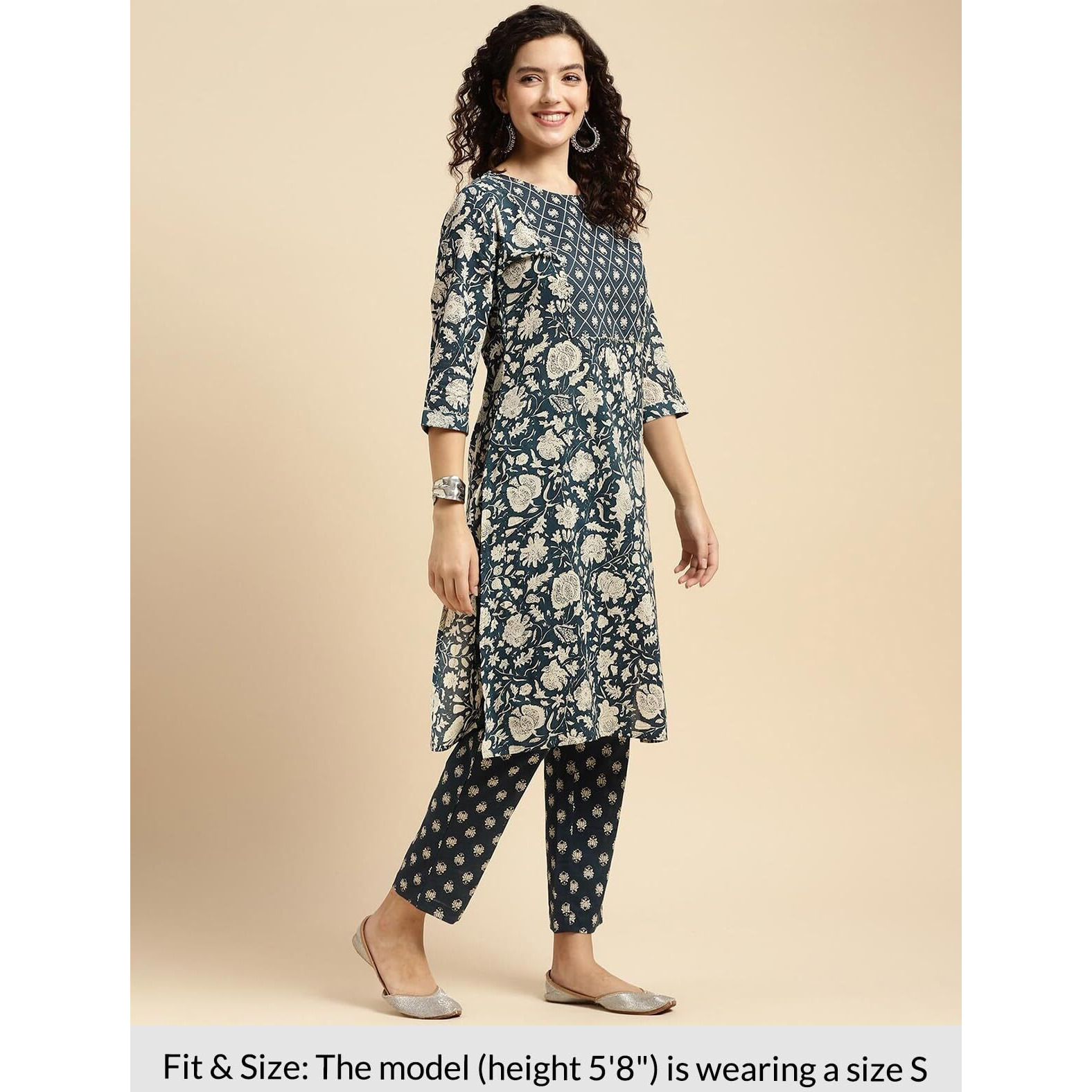 Rangita Blue Cotton Printed Straight Kurta With Pant | Kurta Set For Women_3Xl