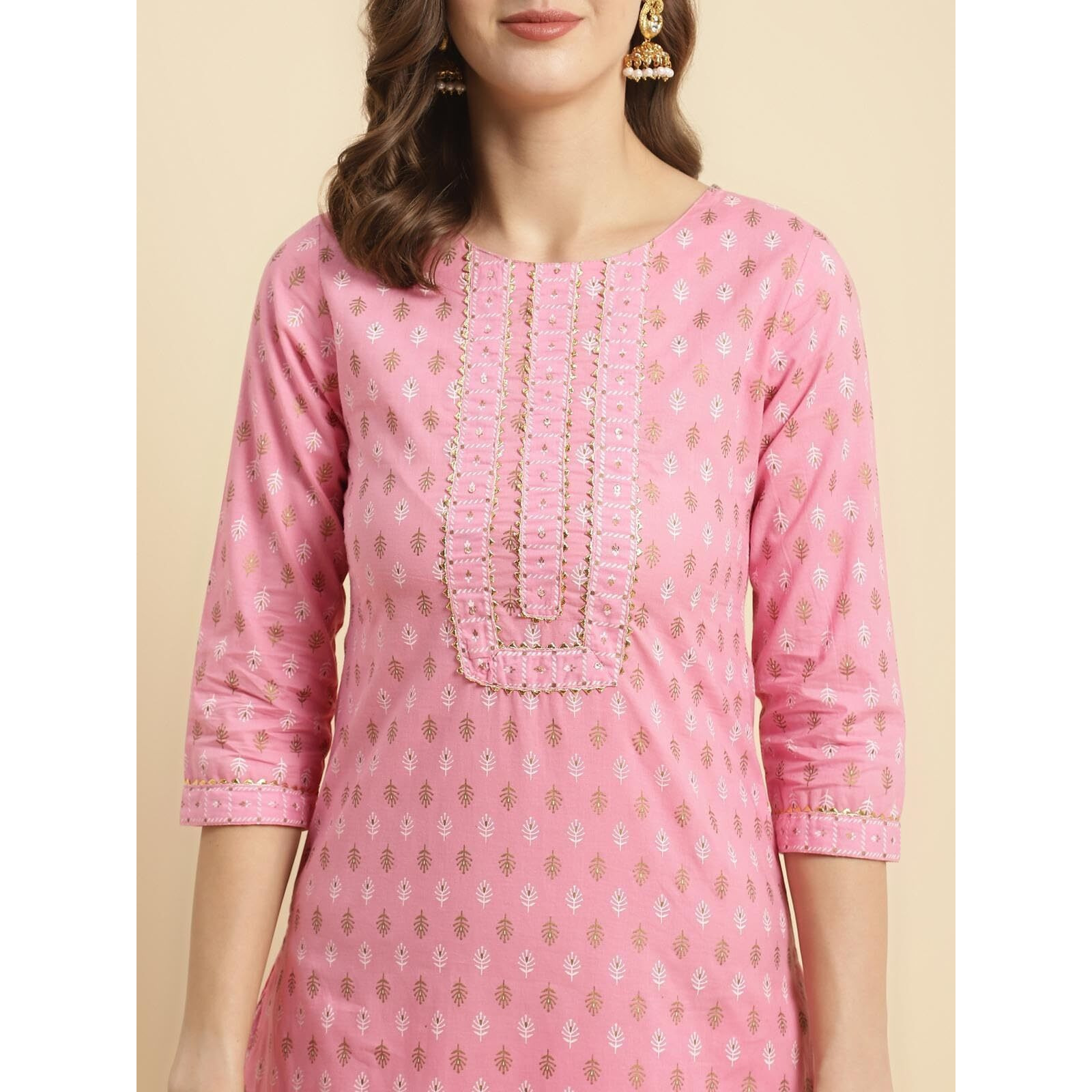 Rangita Pink Cotton Printed Straight Kurta With Pant | Kurta Set For Women_3Xl