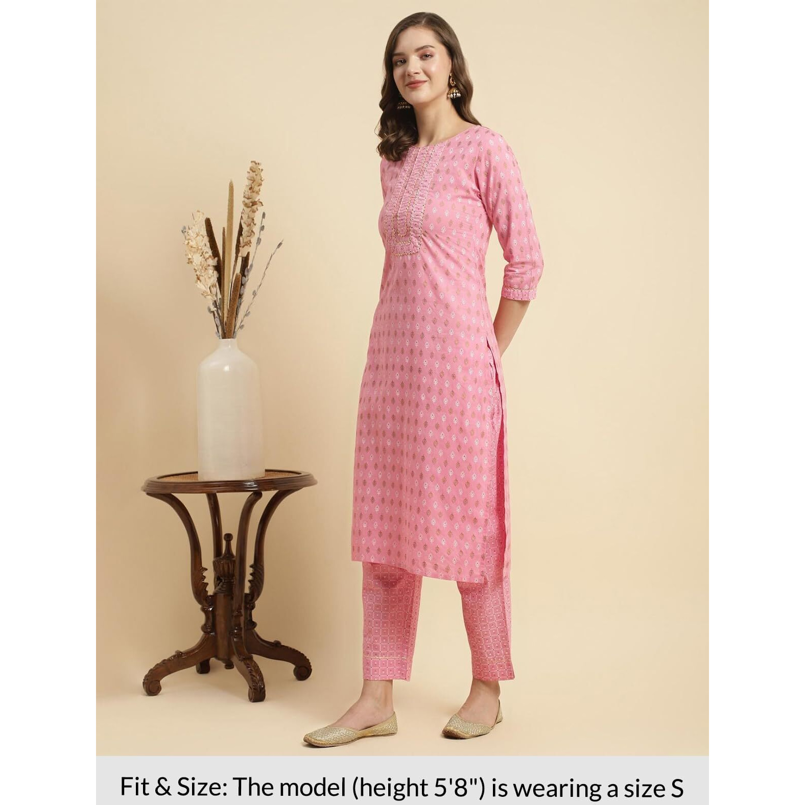 Rangita Pink Cotton Printed Straight Kurta With Pant | Kurta Set For Women_3Xl