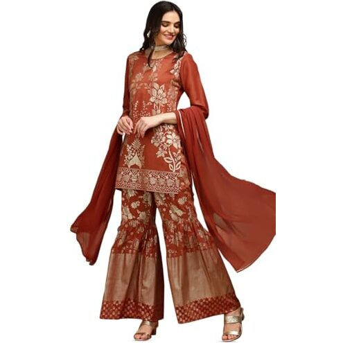 Ishin Women's Rust Kurta Sets