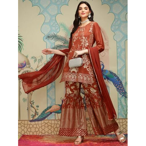 Ishin Women's Rust Kurta Sets