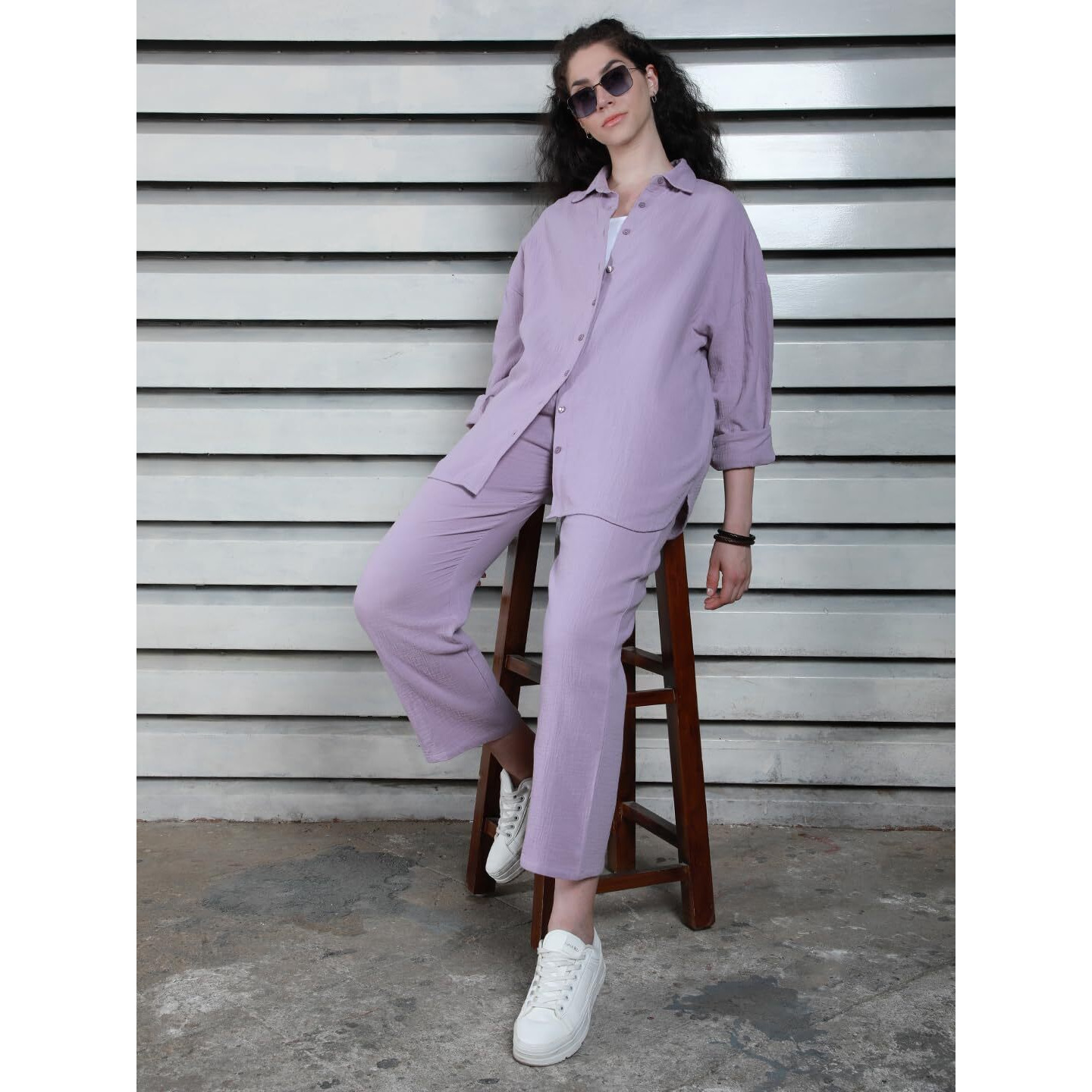 High Star Women's Cotton Shirt Maxi Dress (Hswcss2403_Grey