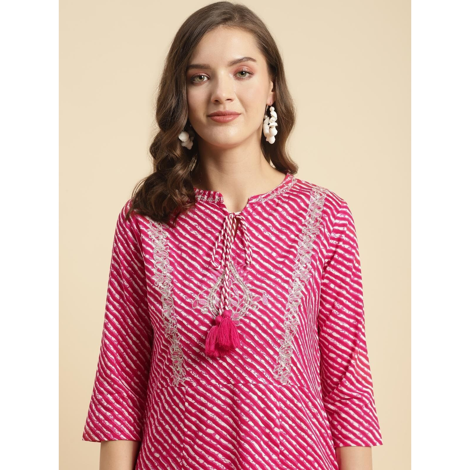 Rangita Pink Rayon Printed Straight Kurta With Pant | Kurta Set For Women_L