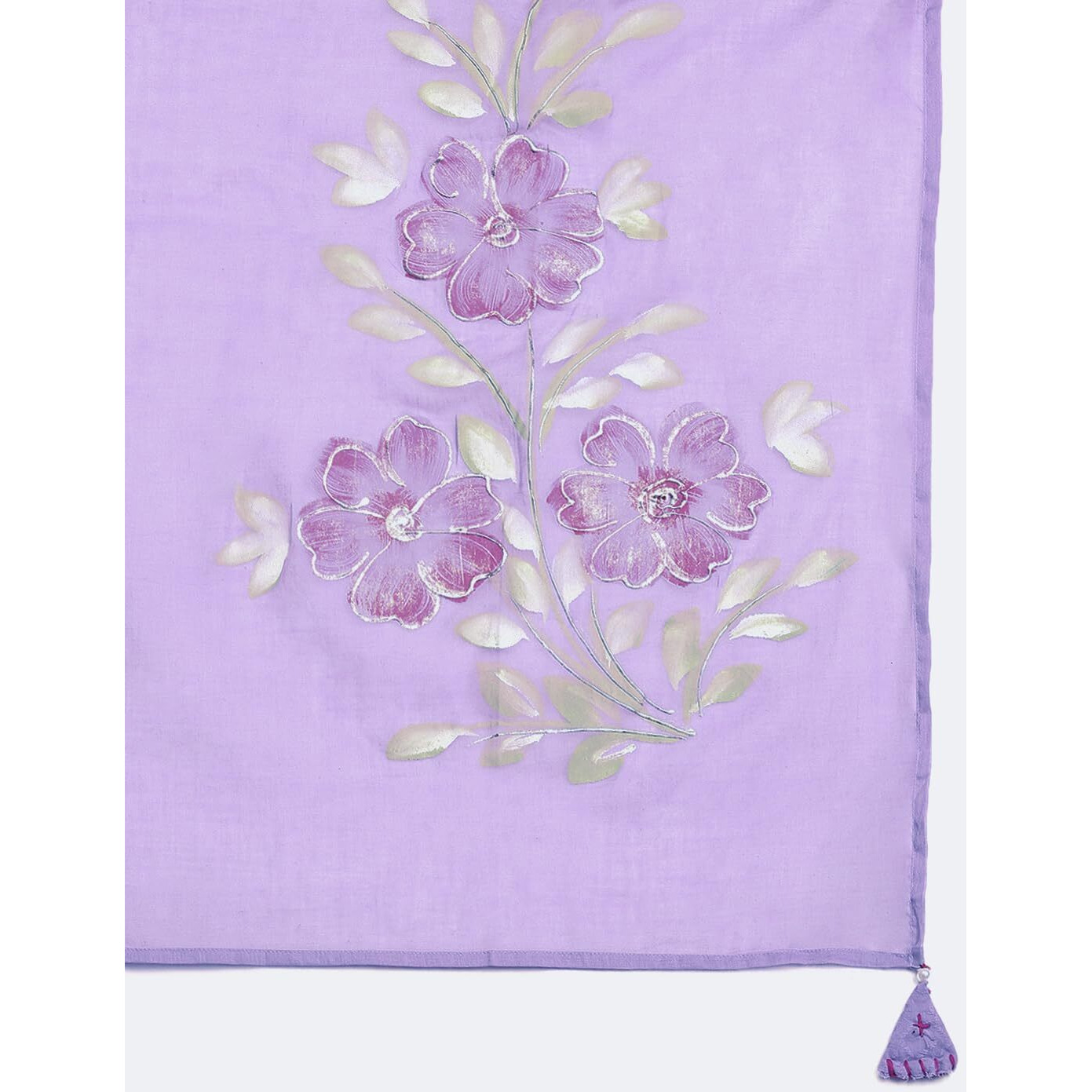 Ishin Women Purple Cotton Kurta Set With Dupatta