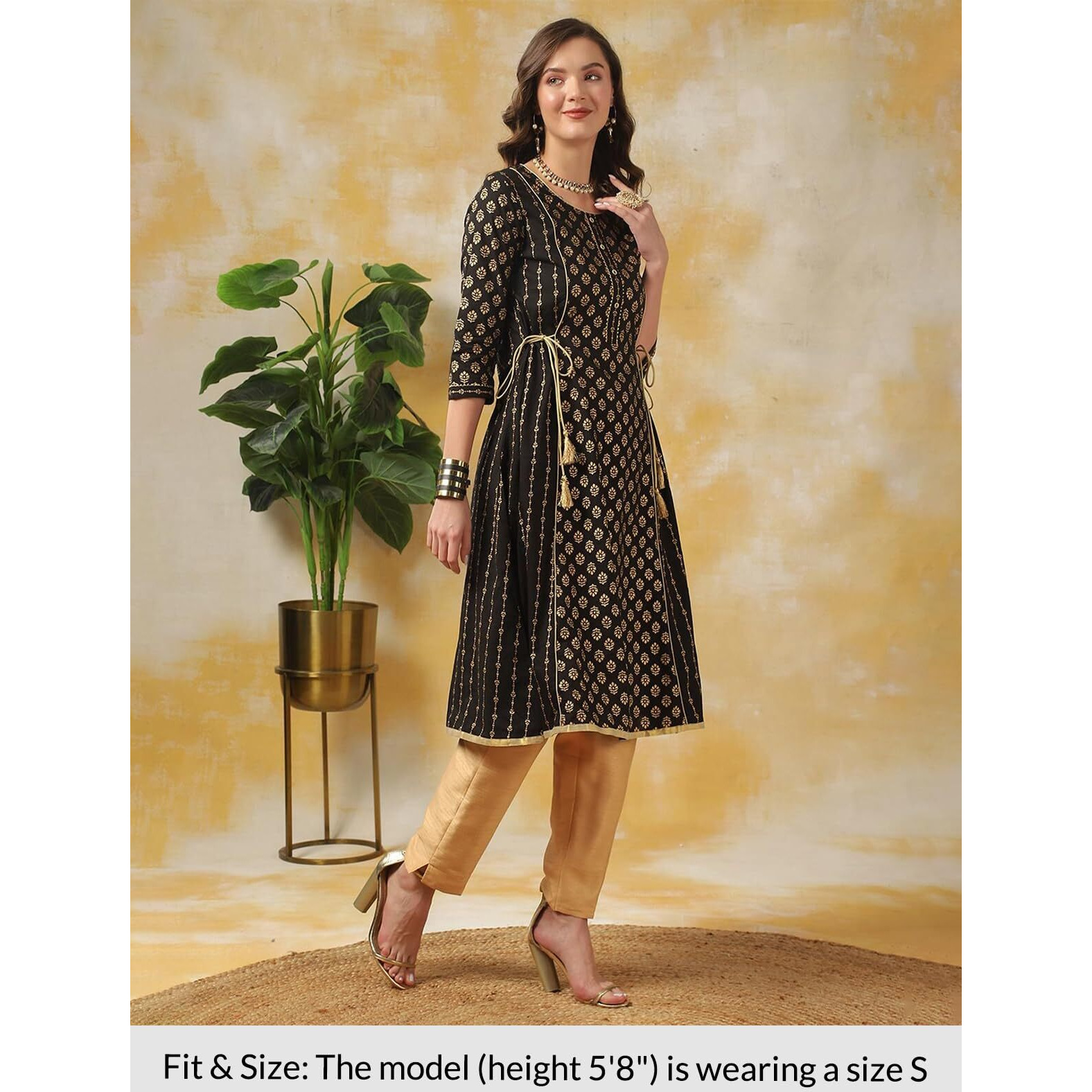 Rangita Black Rayon Calf Length Printed A-Line Kurti For Women | Kurta For Women_2Xl