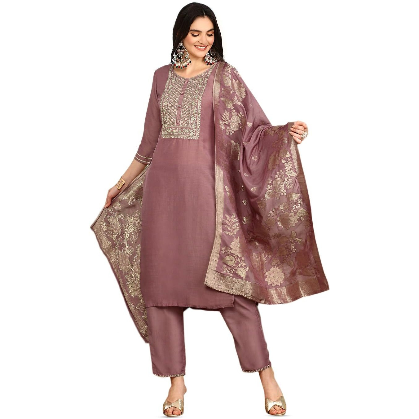 Ishin Women's Viscose Kurta Sets (Inwsds24328_Pn_Pink