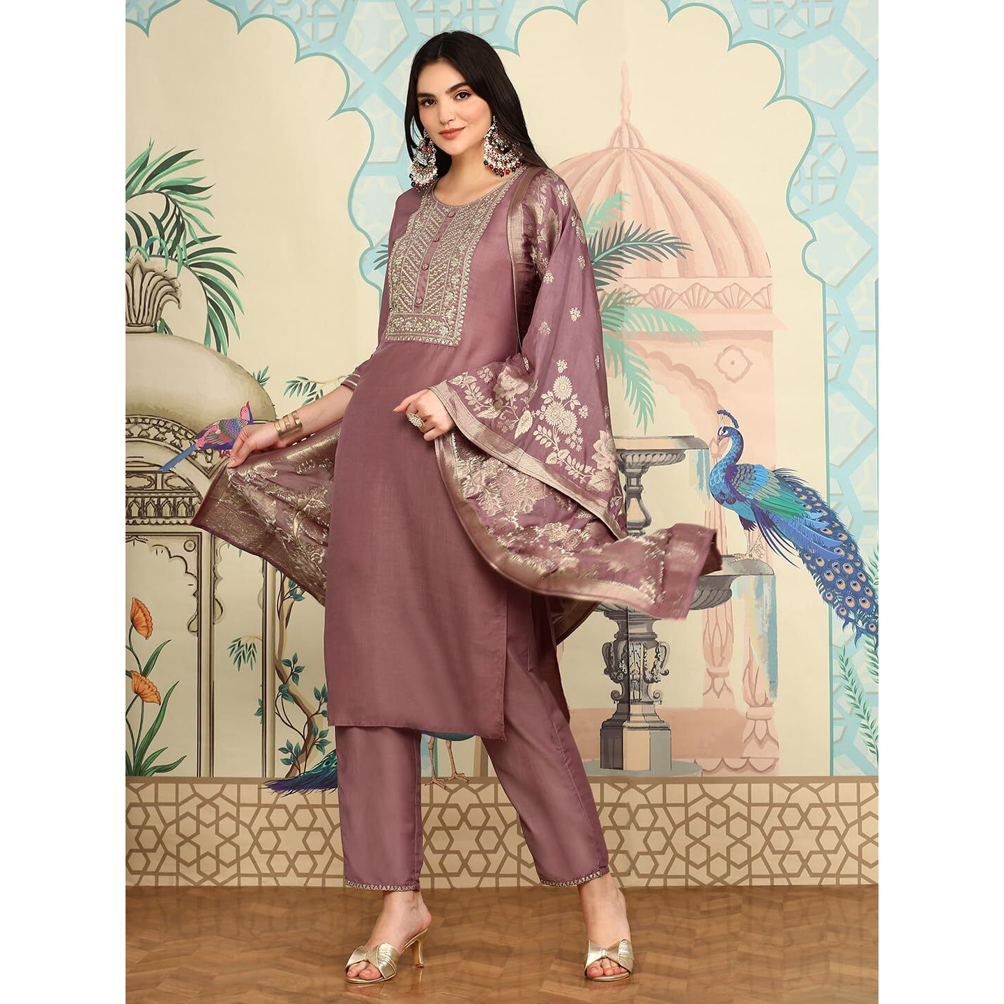 Ishin Women's Viscose Kurta Sets (Inwsds24328_Pn_Pink