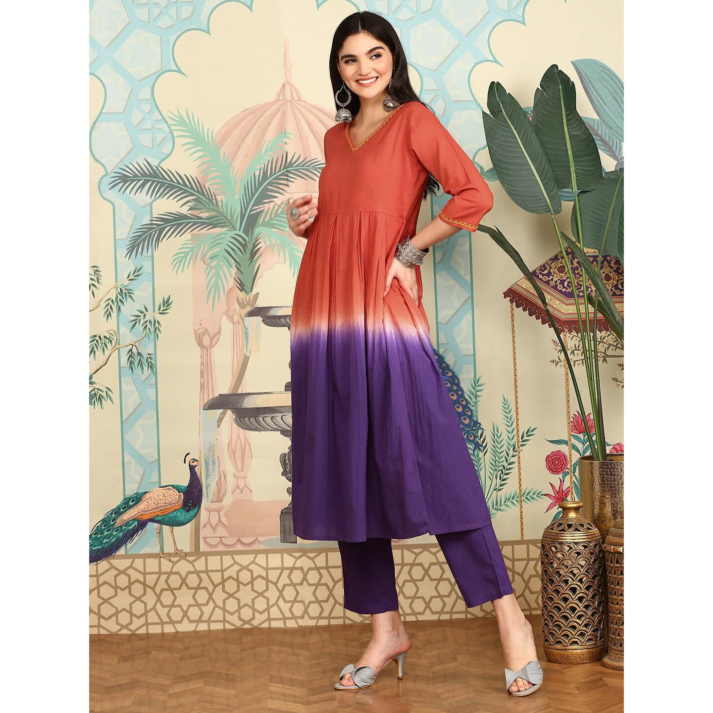 Ishin Women Multi Cotton 60X60 Kurta Set