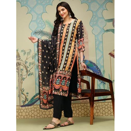 Ishin Women Ethnic Motifs Printed Regular Kurta With Trousers & With Dupatta | Kurta Set For Women | Kurta With Trousers And Dupatta