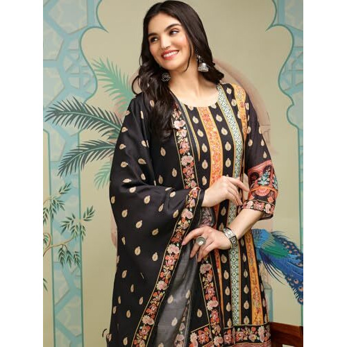 Ishin Women Ethnic Motifs Printed Regular Kurta With Trousers & With Dupatta | Kurta Set For Women | Kurta With Trousers And Dupatta