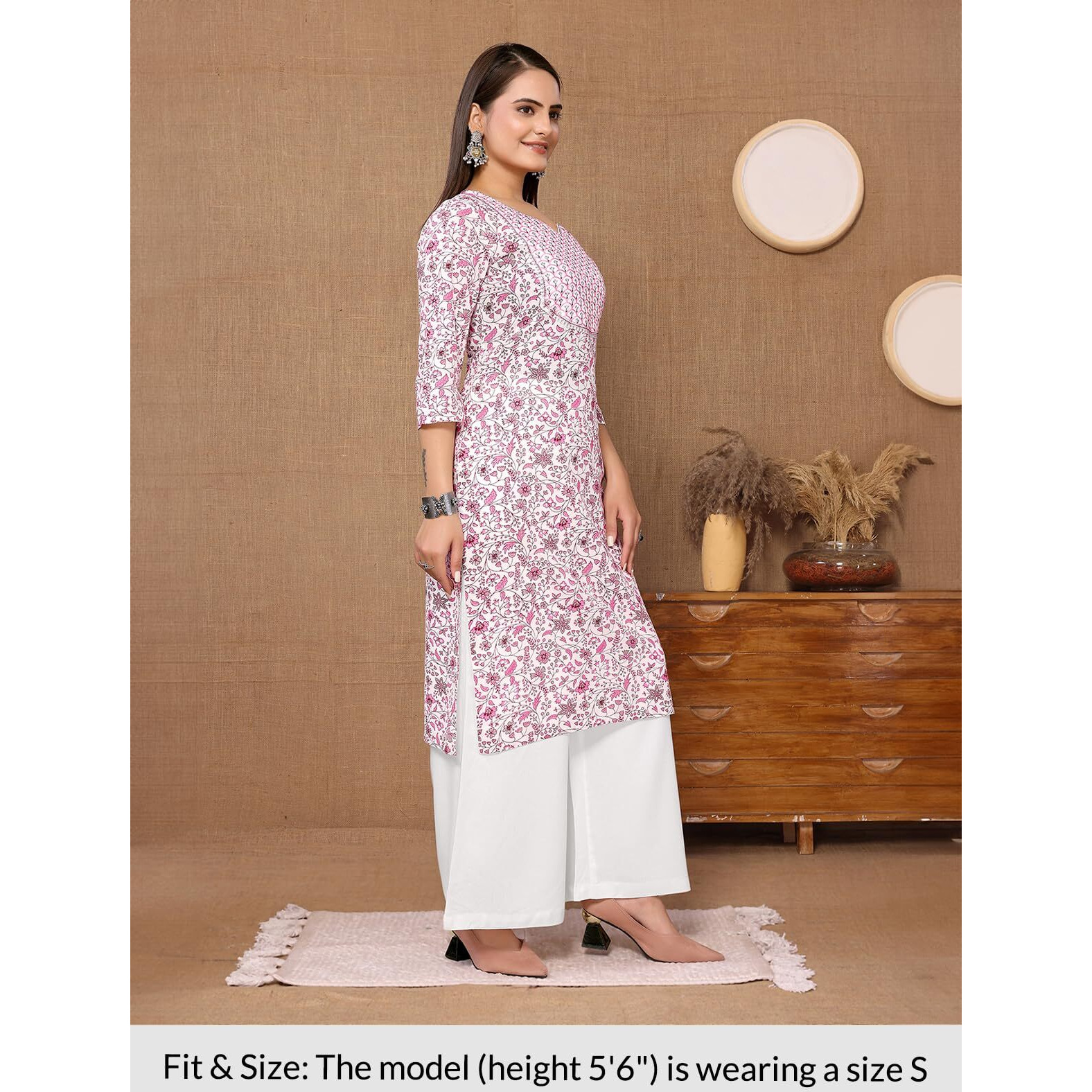 Rangita Pink Rayon Knee Length Embroidered Straight Kurti For Women | Kurta For Women_S