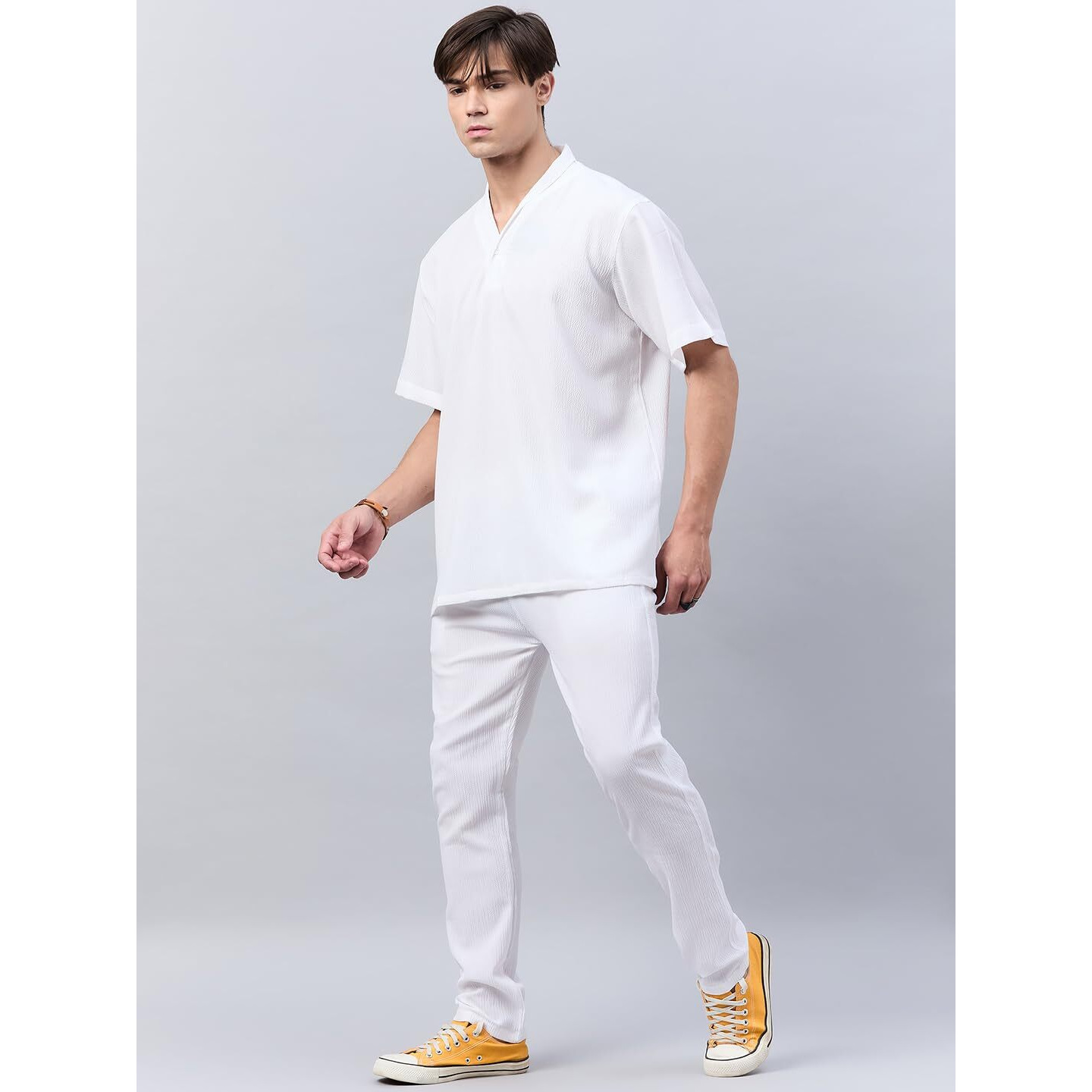 Style Quotient Men White Co-Ord Set