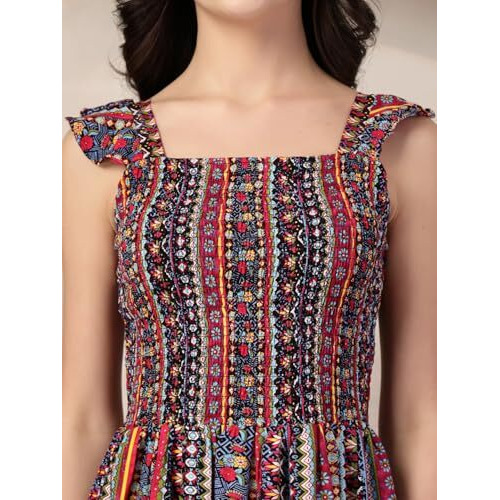Style Quotient Women Printed Multi Color Sleeveless Dress