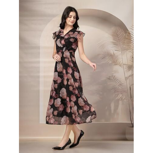 Style Quotient Women Black Printed Maxi Dress