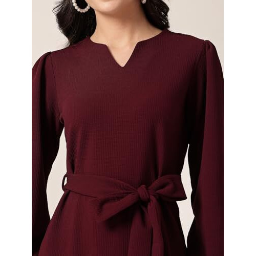 Style Quotient Women Maroon Knit Dress