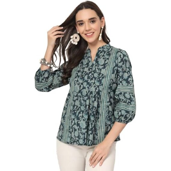 Style Quotient Women Teal Printed Tunic