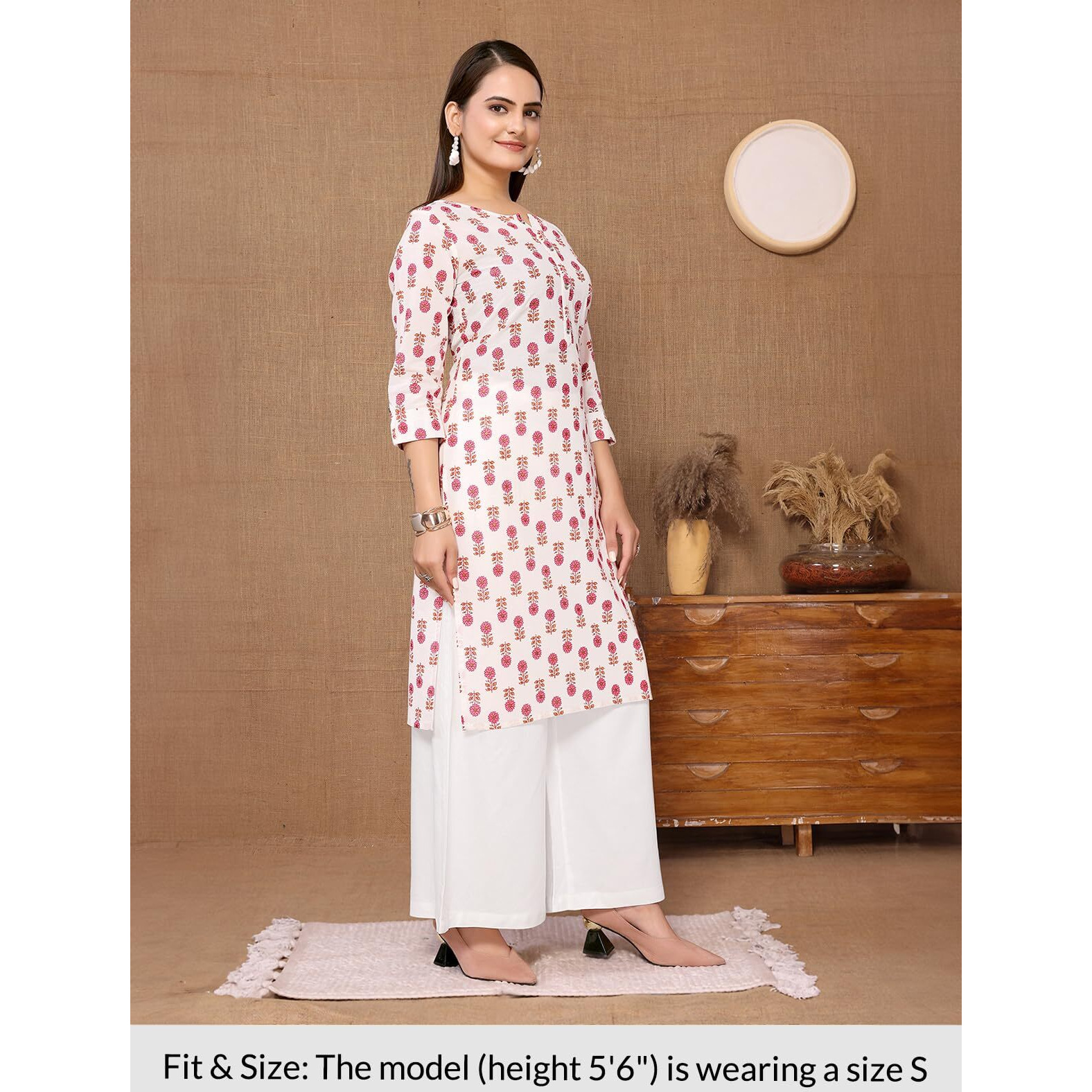 Rangita White Cotton Knee Length Printed Straight Kurti For Women | Kurta For Women_3Xl