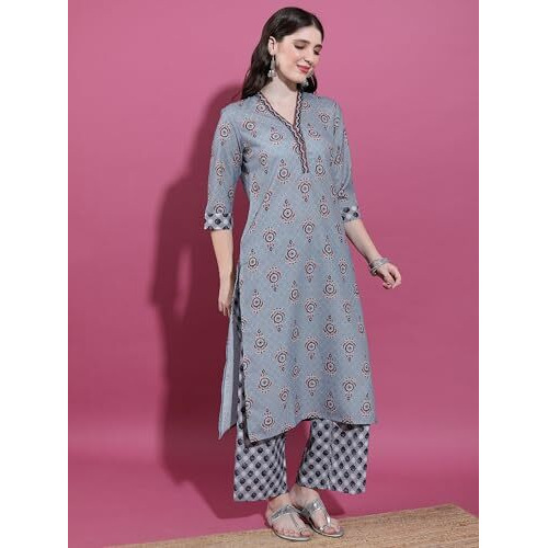 Ketch Women's Cotton Blend Regular Dress Shirt (Khk3001082_Grey