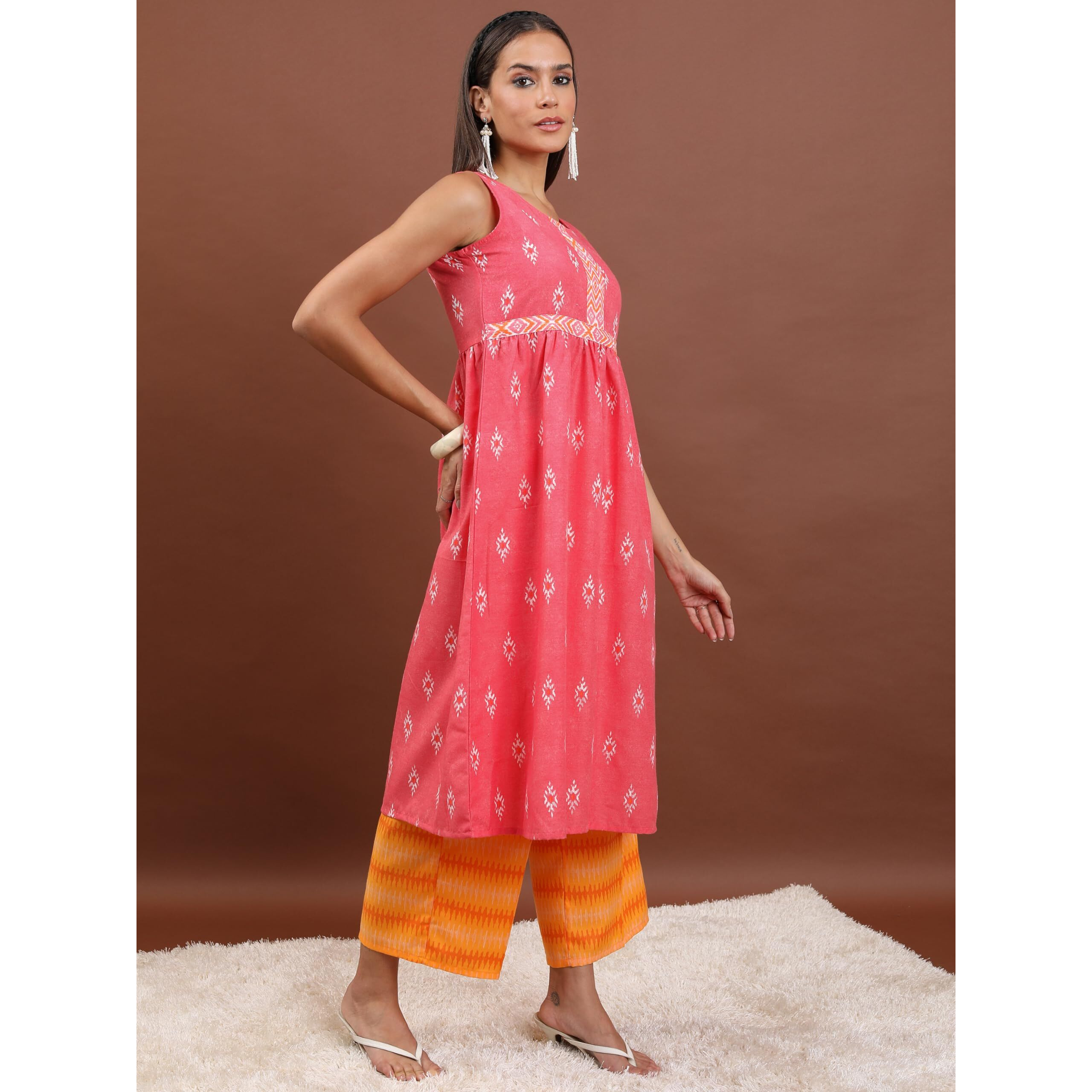 Ketch Women's Polyester Kurta Set (Khk3001092_Red