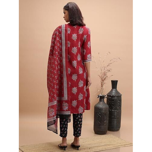 Ketch Women's Polyester Kurta Set (Khk3001096_Fuschia