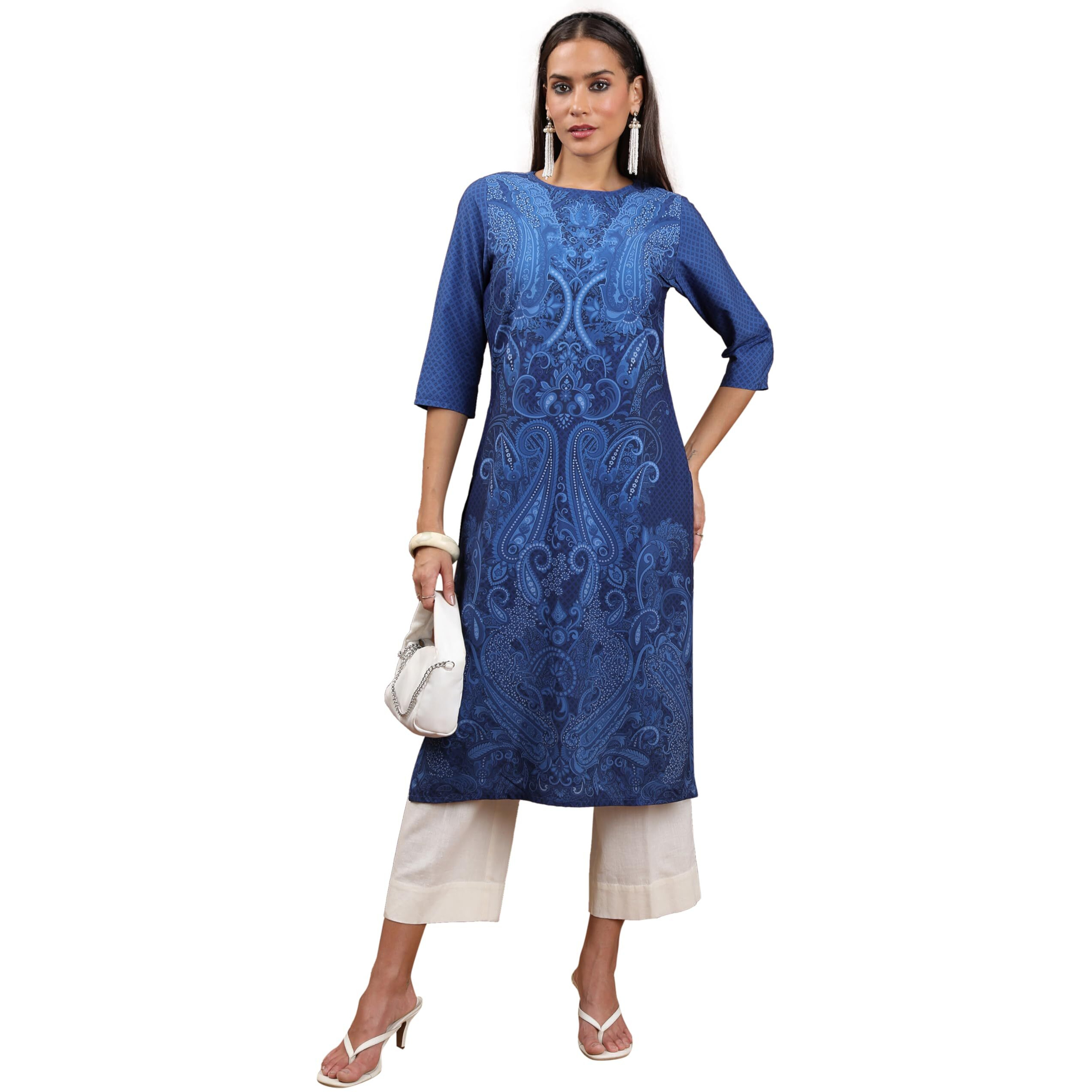Ketch Women's Cotton Blend Regular Dress Shirt (Khku000393_Blue