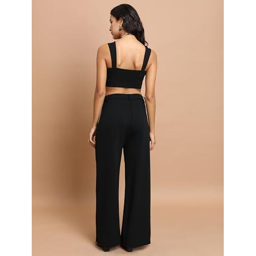 Ketch Cotton Blend Women Casual Fit Black Co-Ord Set Maxi Dress (Khce000100