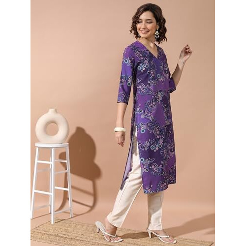 Ketch Women's Cotton Blend Regular Dress Shirt (Khku000418_Purple