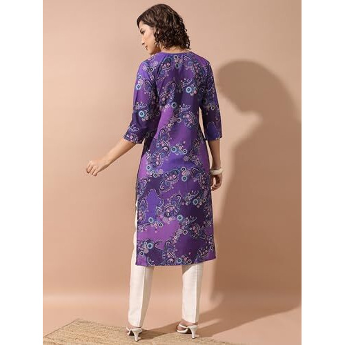 Ketch Women's Cotton Blend Regular Dress Shirt (Khku000418_Purple