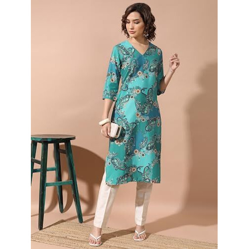 Ketch Women's Cotton Blend Regular Dress Shirt (Khku000419_Teal