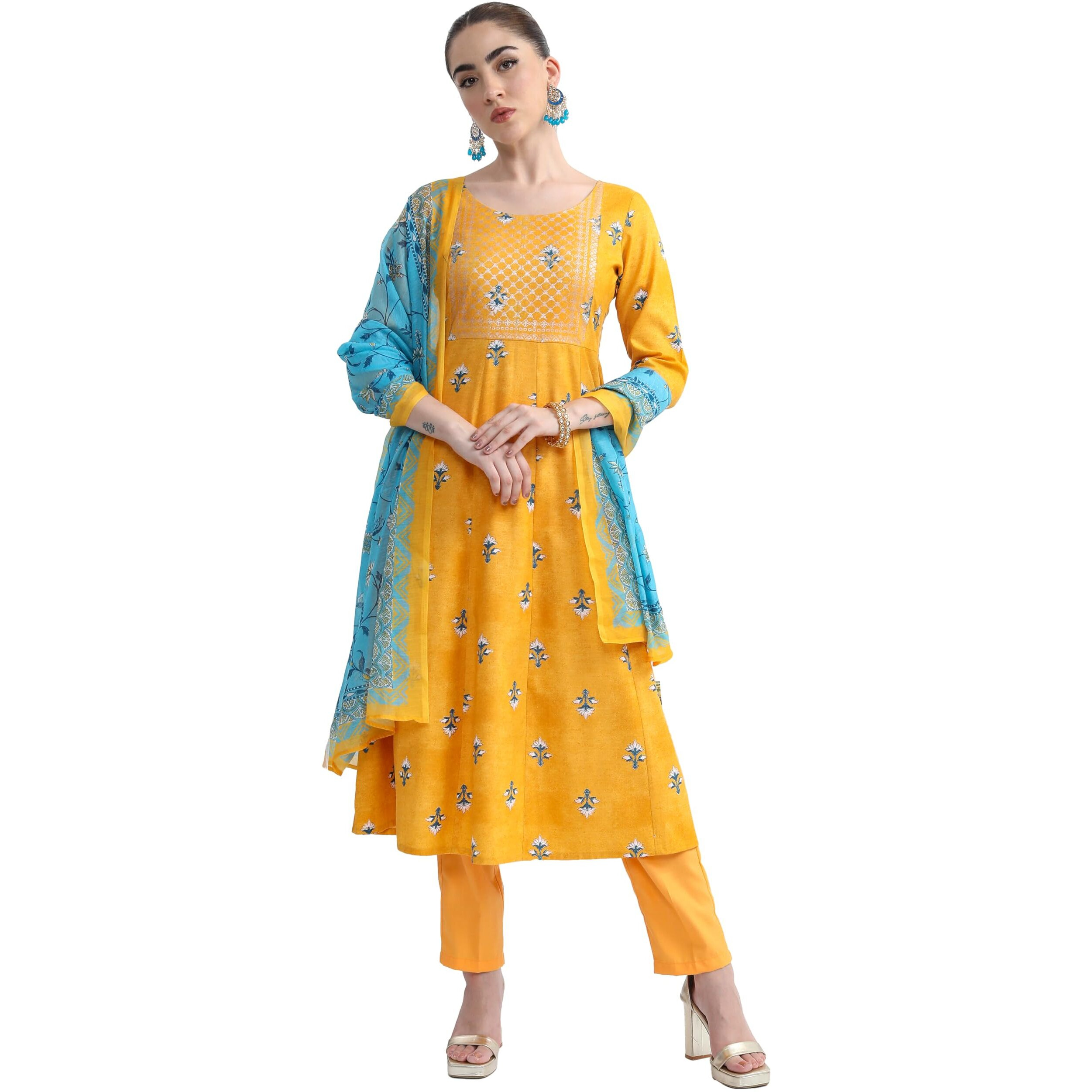 Ketch Women's Cotton Blend Regular Dress Shirt (Khk3001146_Mustard