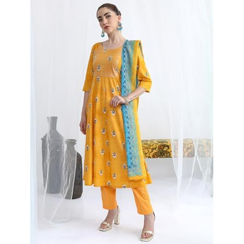 Ketch Women's Cotton Blend Regular Dress Shirt (Khk3001146_Mustard