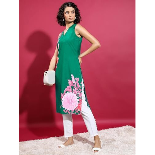 Ketch Women's Cotton Blend Regular Dress Shirt (Khku000426_Green