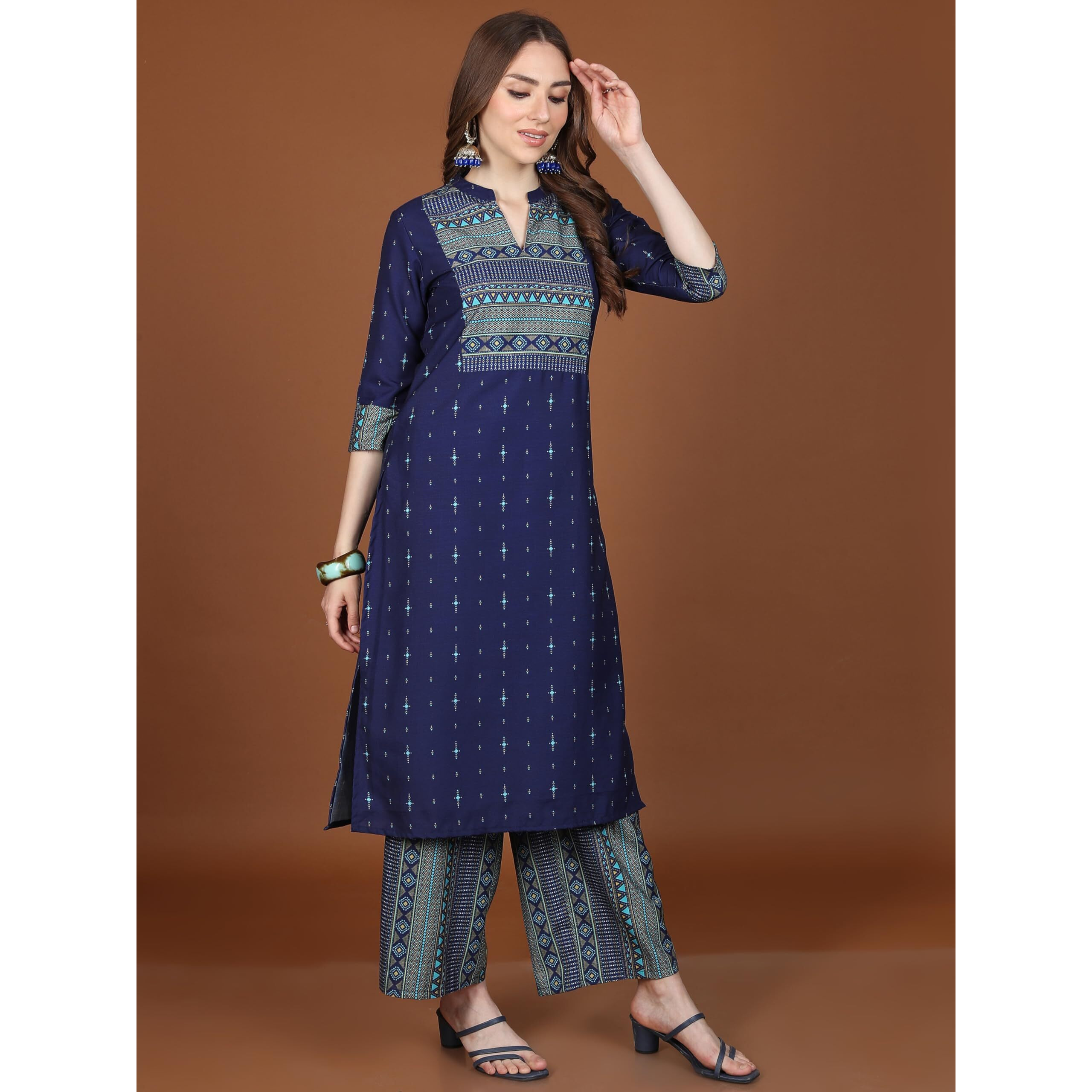 Ketch Women's Polyester Kurta Set (Khk3001159_Peach