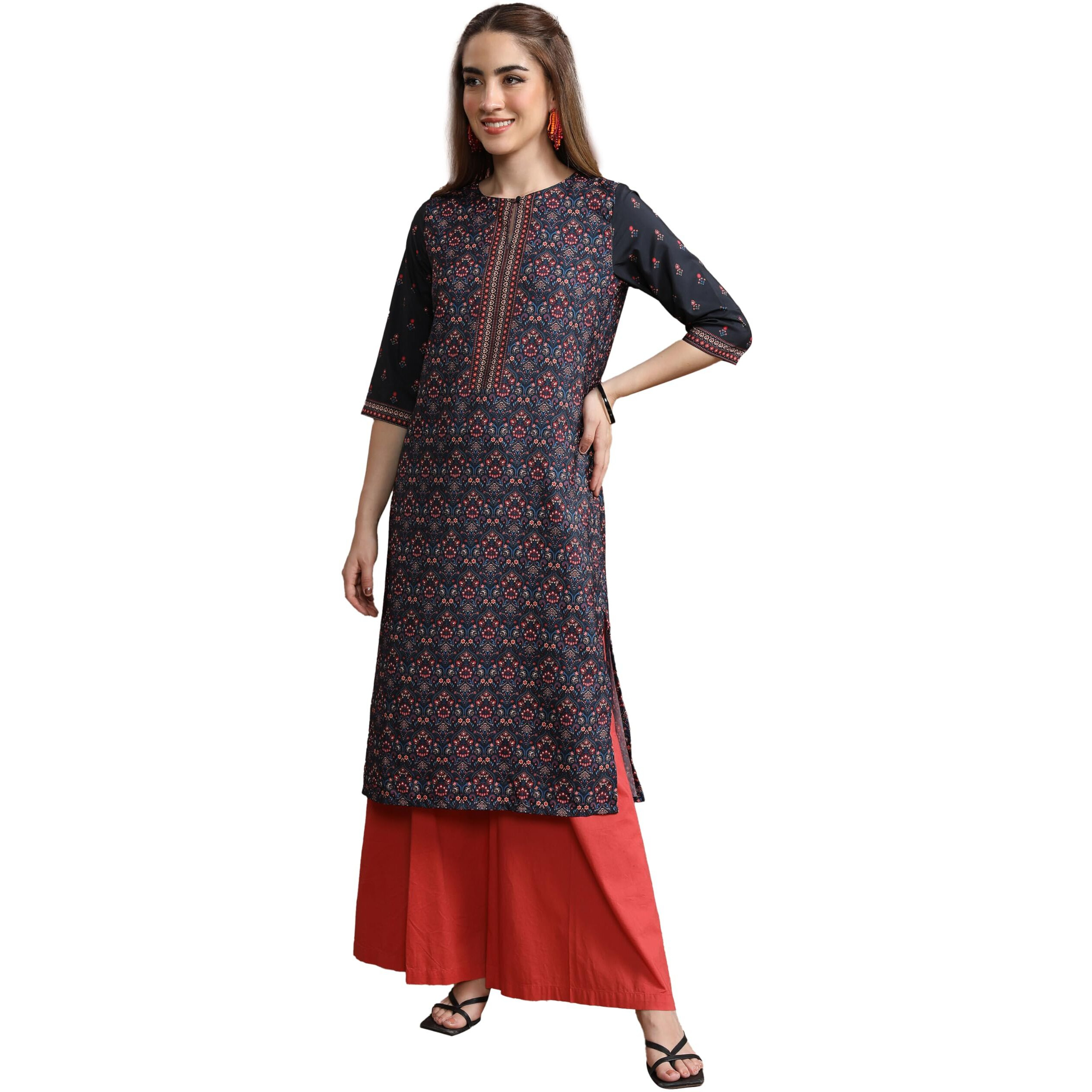 Ketch Women's Cotton Blend Regular Dress Shirt (Khku000452_Black