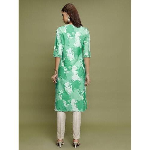 Ketch Women's Polyester Regular Fit Kurta (Khku000457_Dusty Jade