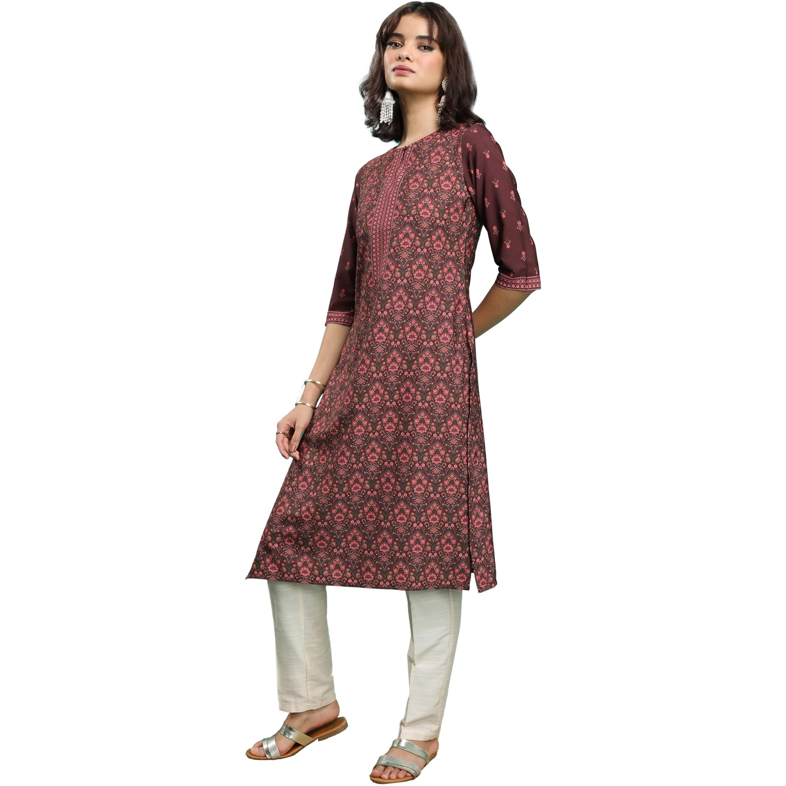 Ketch Women's Cotton Blend Regular Dress Shirt (Khku000472_Maroon