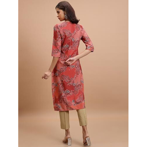 Ketch Women's Polyester Regular Fit Kurta (Khku000491_Red