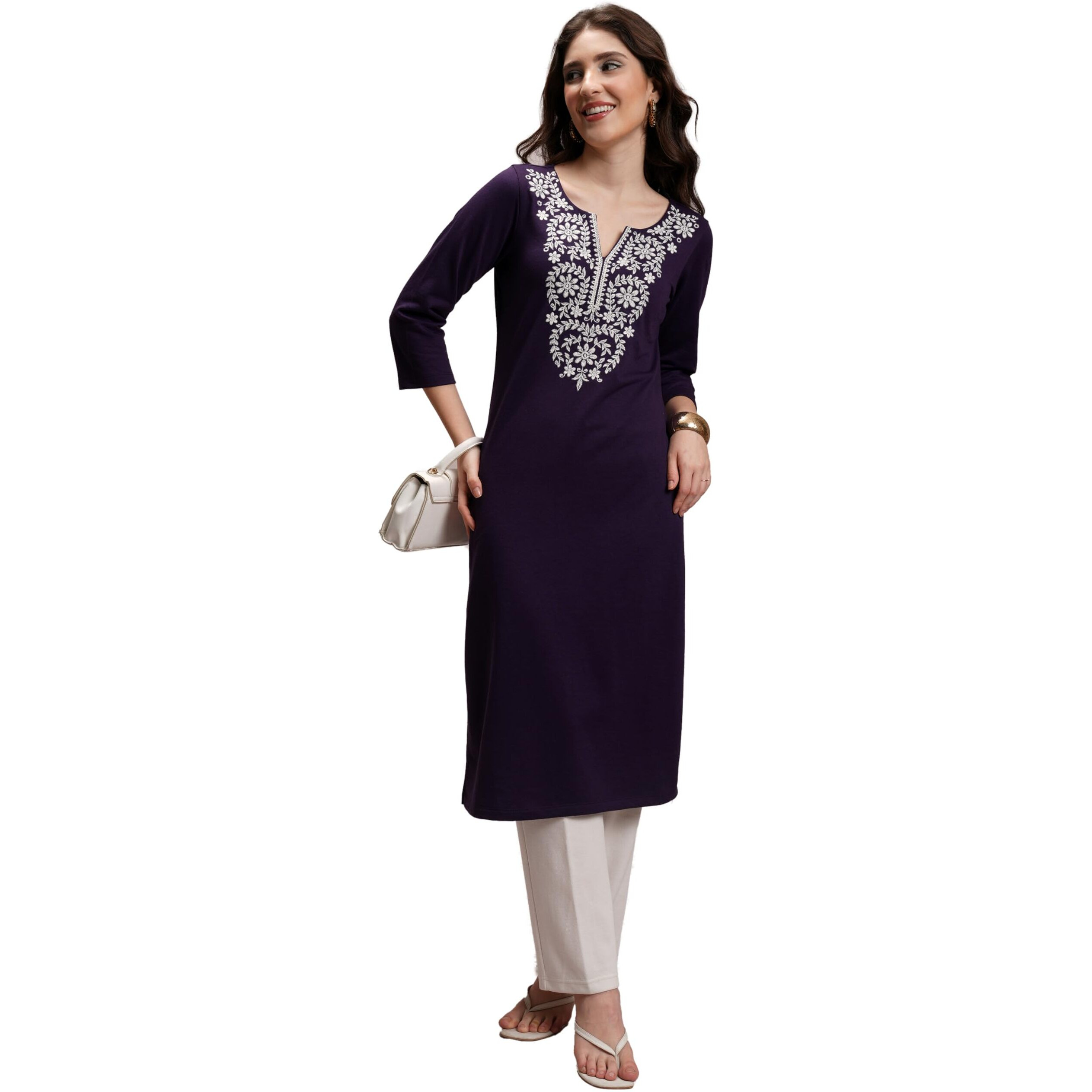 Ketch Women's Polyester Regular Fit Kurta (Khku000539_Mauve