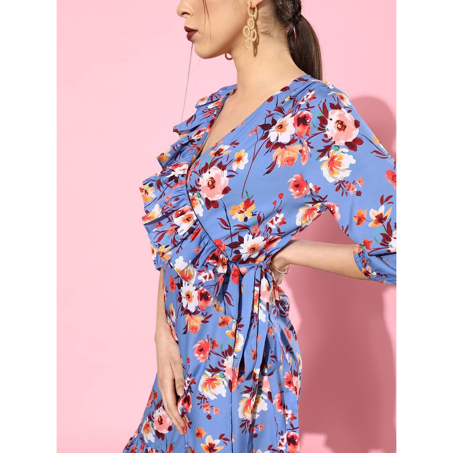 Style Quotient Women Blue Floral Dresses